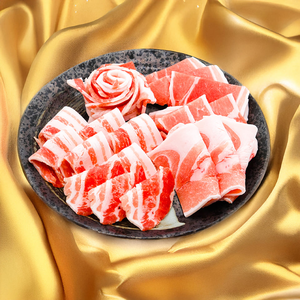 "全国送料無料" ゴールデンアグー豚肉 しゃぶしゃぶスライスセット600g (2〜3人前)